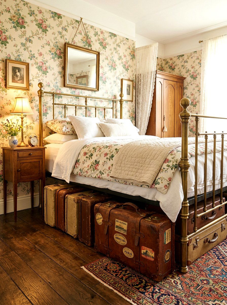 Vintage suitcases for storage - 30 under bed storage ideas