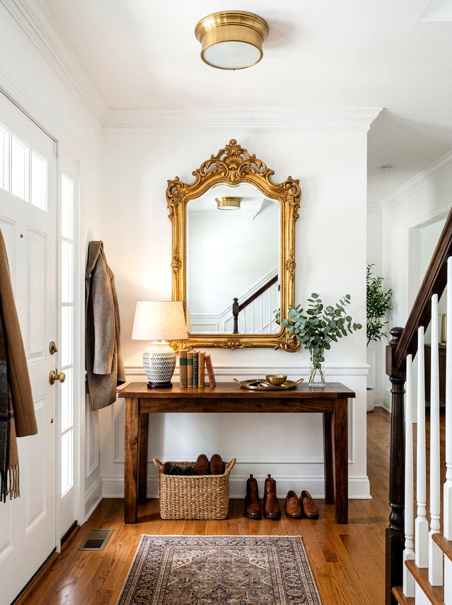 Vintage thrifted entryway - 30 sustainable home decor ideas