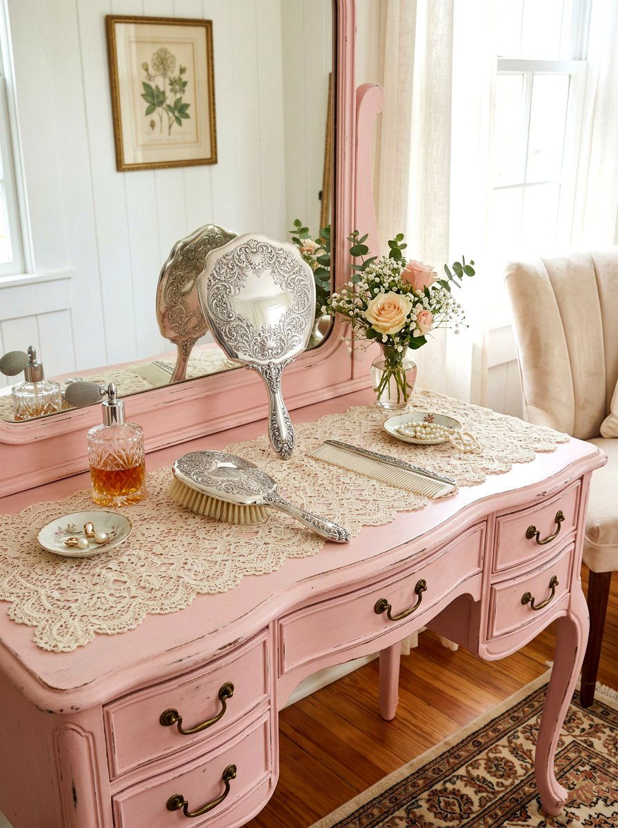 Vintage vanity set - 30 coquette vanity ideas