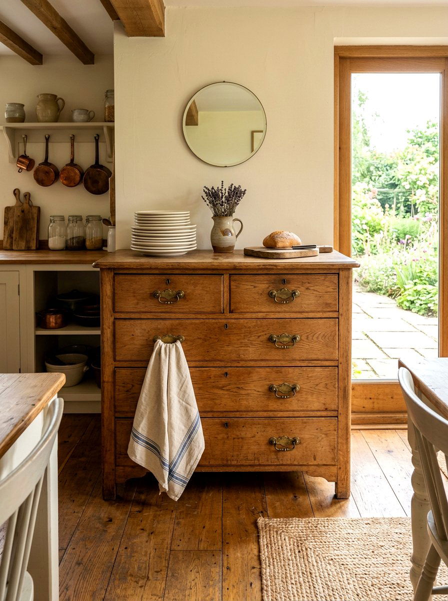 Vintage wooden dresser kitchen storage - 30 dresser in kitchen ideas