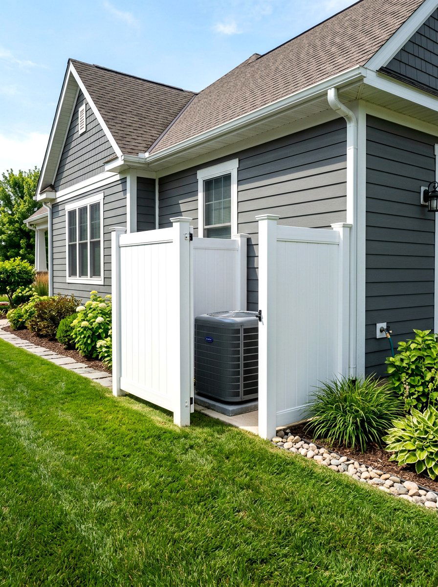 Vinyl AC Privacy Fence - 30 air conditioner screen ideas