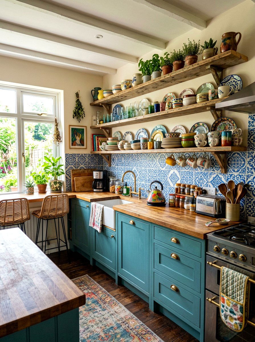 Vinyl Floor Cloth Backsplash - 30 temporary backsplash ideas