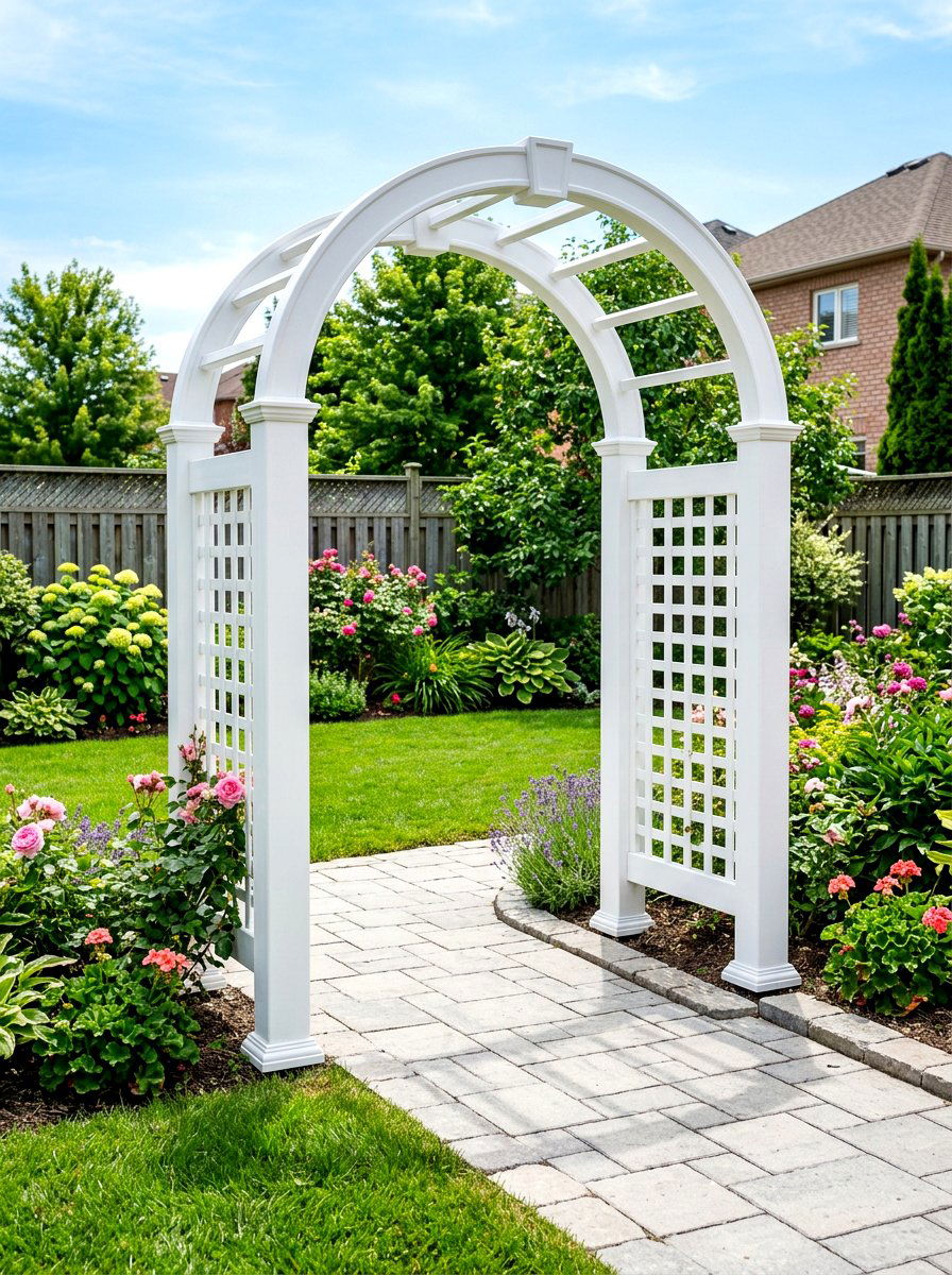Vinyl Garden Arbor With Side Panels - 30 arbor garden entrance ideas