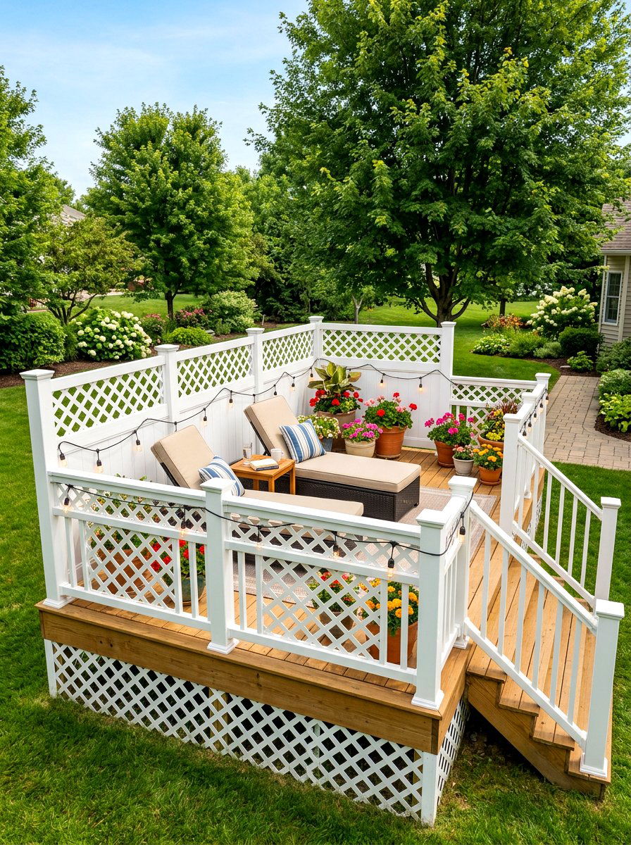 Vinyl Lattice Fencing - 30 cheap fence ideas