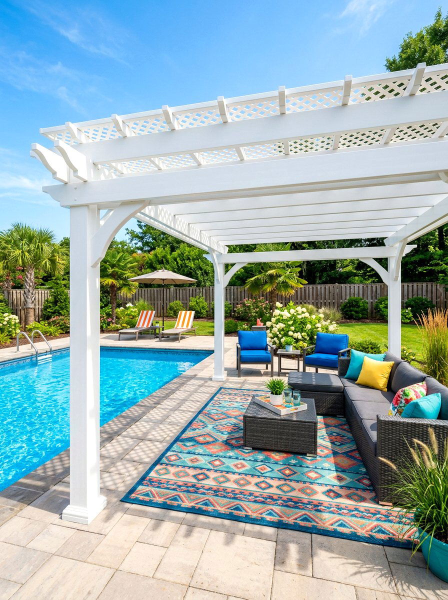 30 Poolside Pergola Ideas to Craft Elegant Outdoor Dining Spots