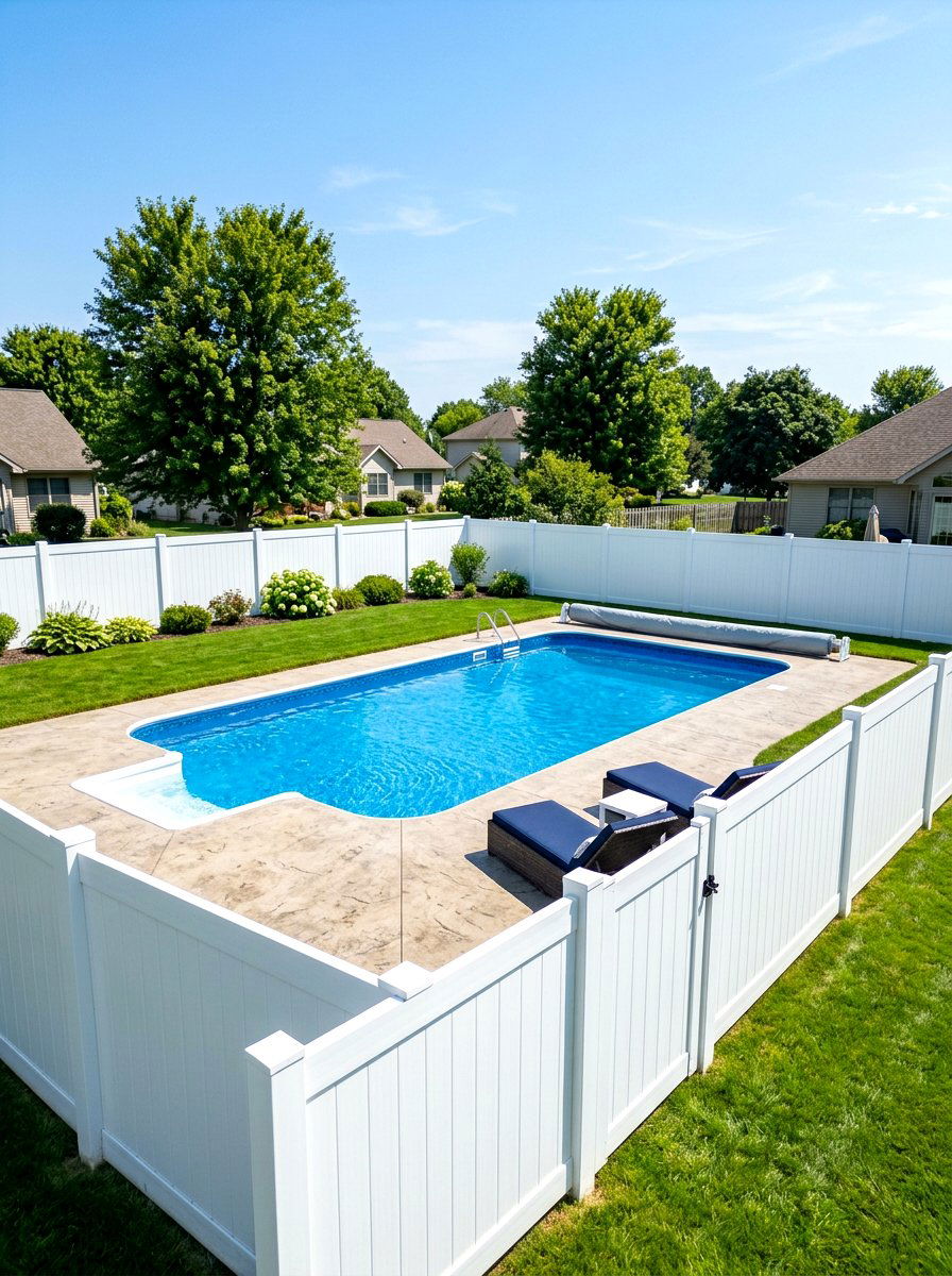 Vinyl Privacy Fence - 30 pool privacy ideas