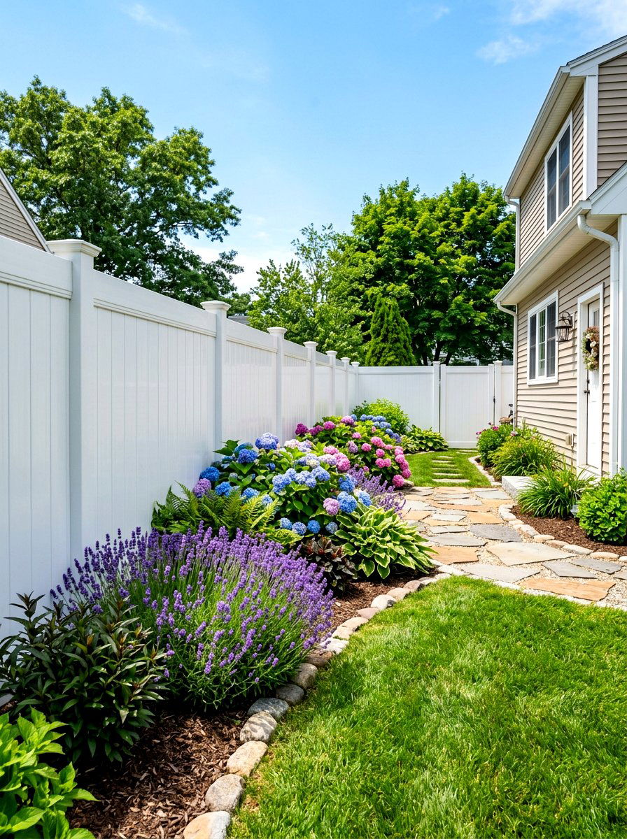 Vinyl Privacy Fence - 30 side yard privacy ideas