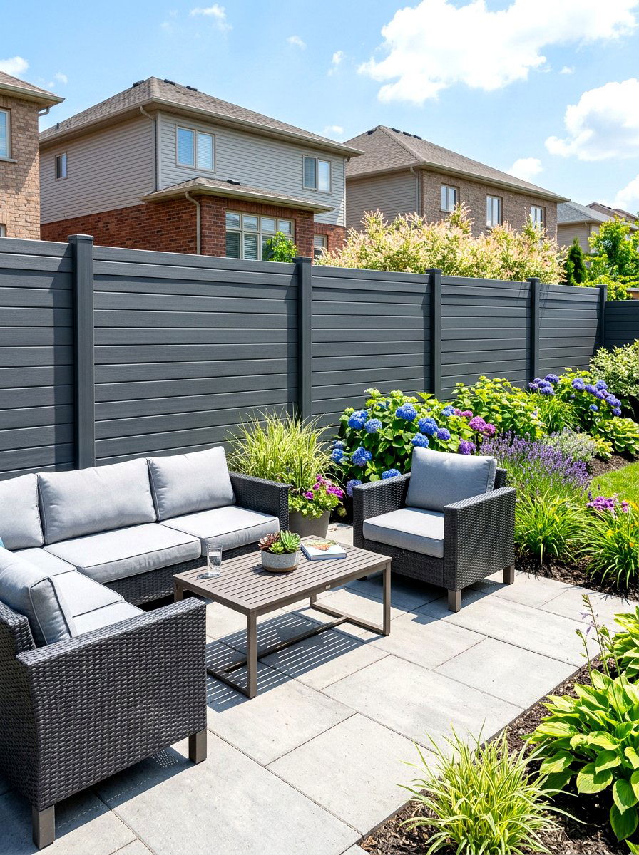 Vinyl Privacy Panel - 30 garden fence ideas
