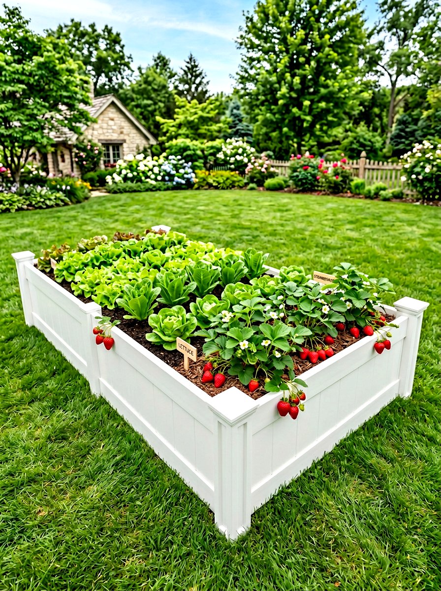 Vinyl Raised Garden Box - 30 raised planter box ideas