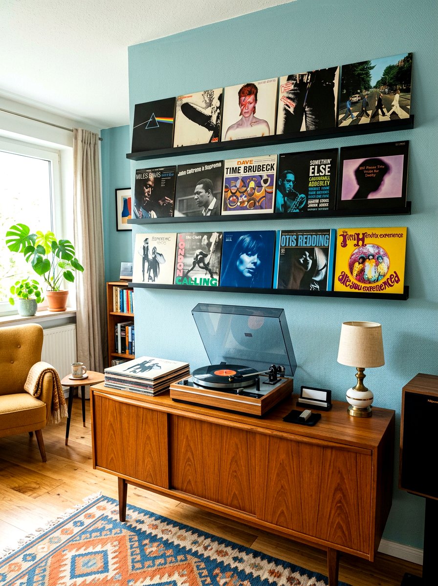 Vinyl Record Ledge - 30 gallery ledge wall ideas
