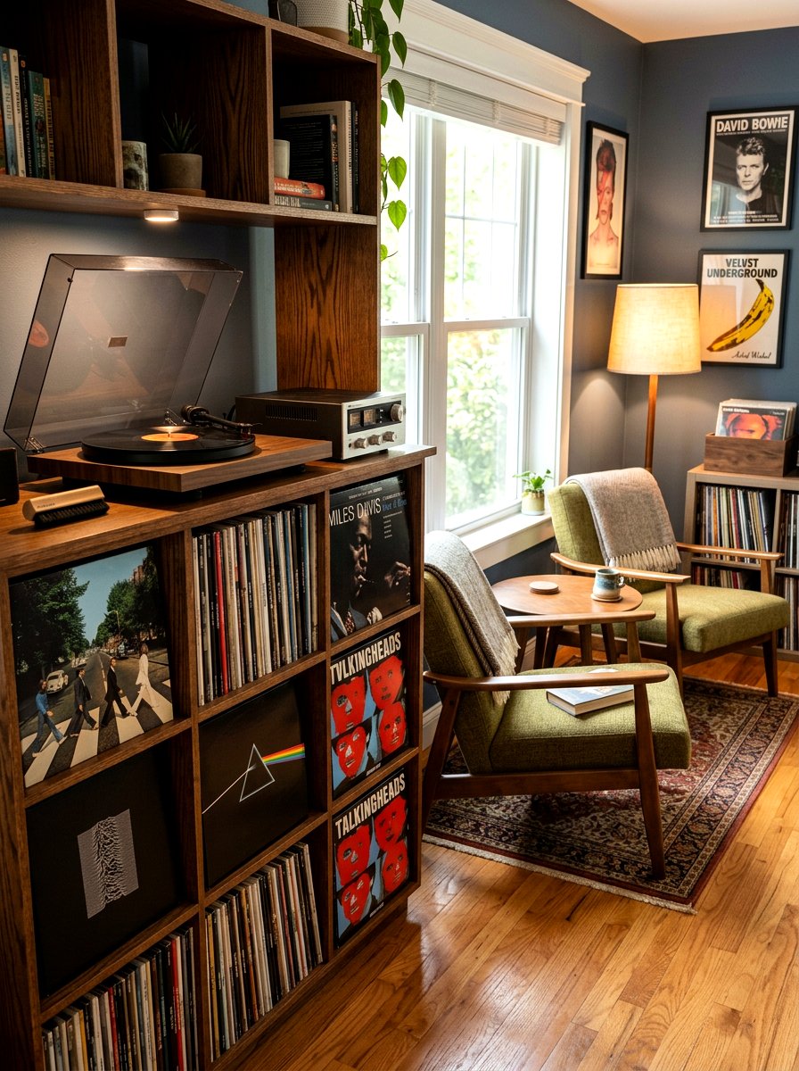 Vinyl Record Lounge - 30 romantic hosting at home ideas