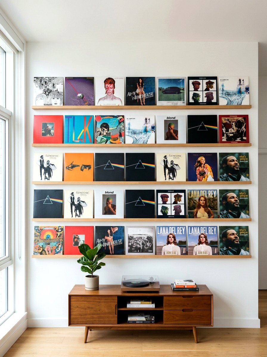 Vinyl Record Wall - 30 analog home decor ideas
