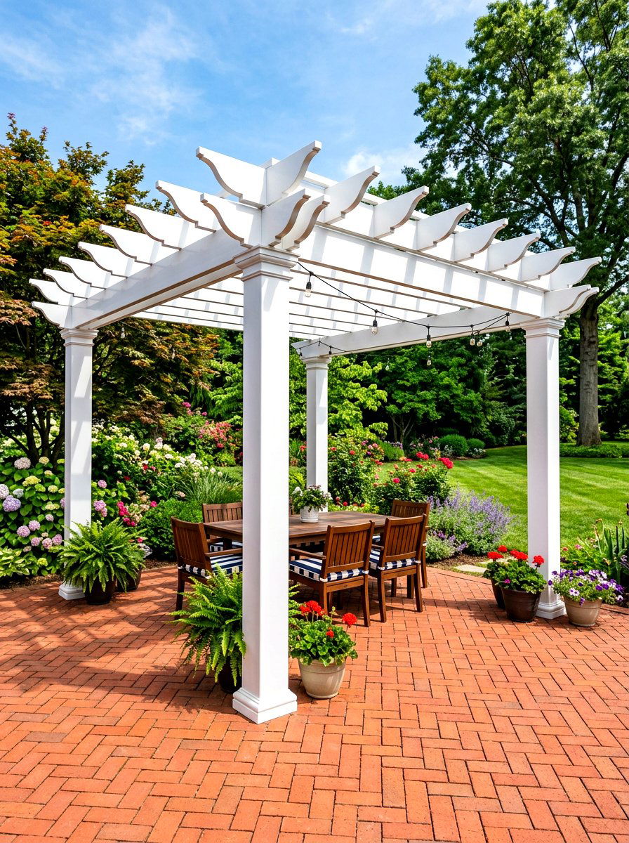 Vinyl White Pergola - 30 white pergola ideas