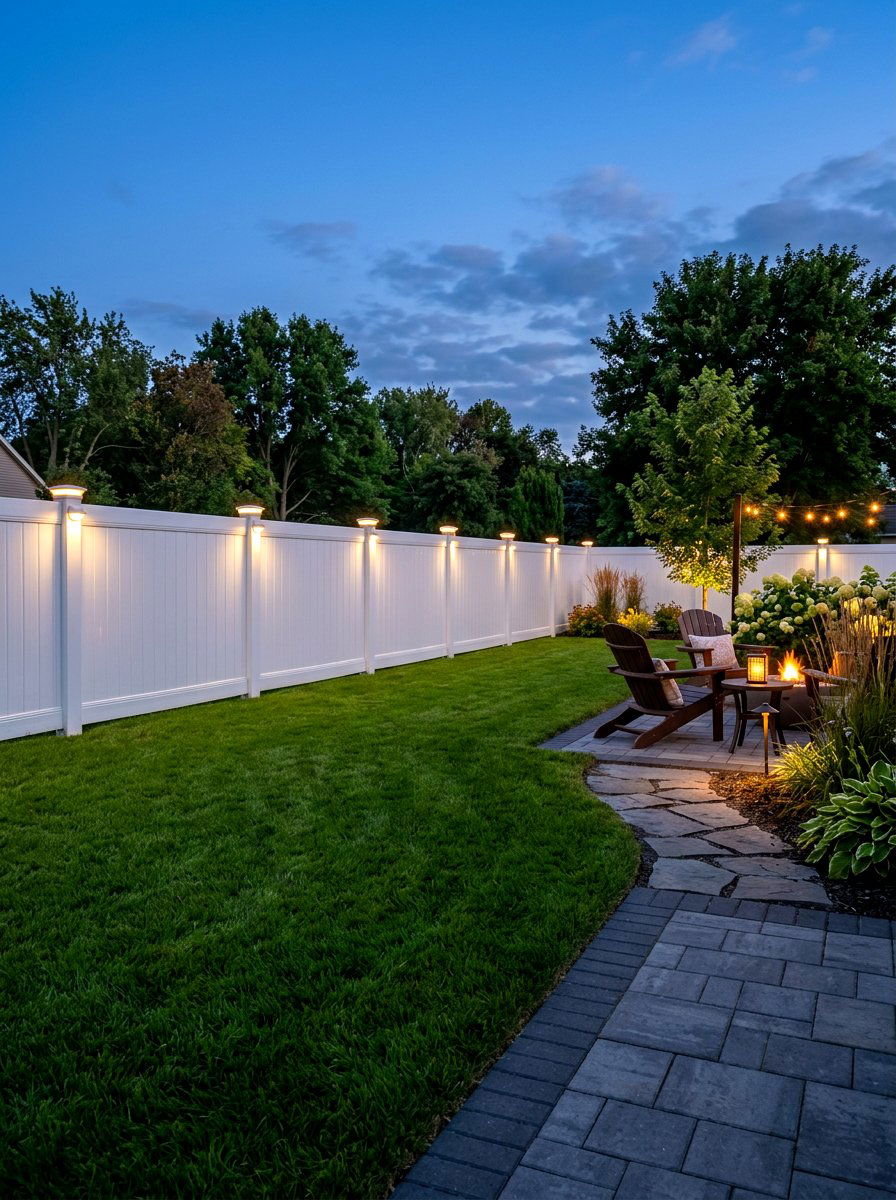Vinyl fence cap light - 30 outdoor lighting ideas
