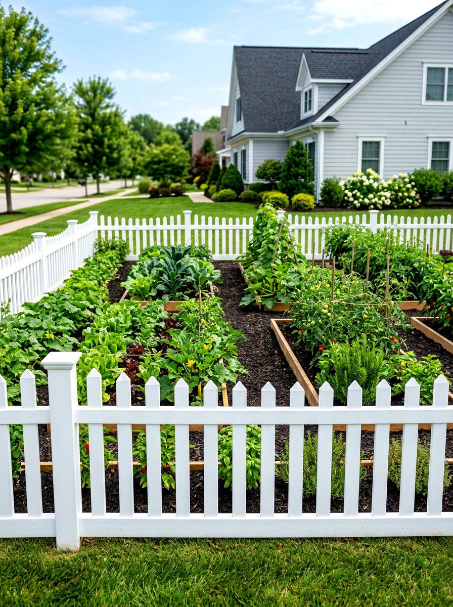 Vinyl garden fence - 30 vegetable garden fence ideas