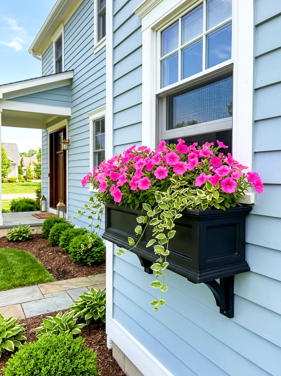 Vinyl window box - 30 window flower box ideas