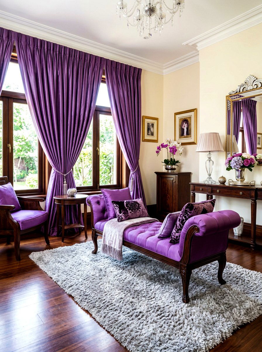 Violet Silk Decor - 30 jewel tone lounge ideas