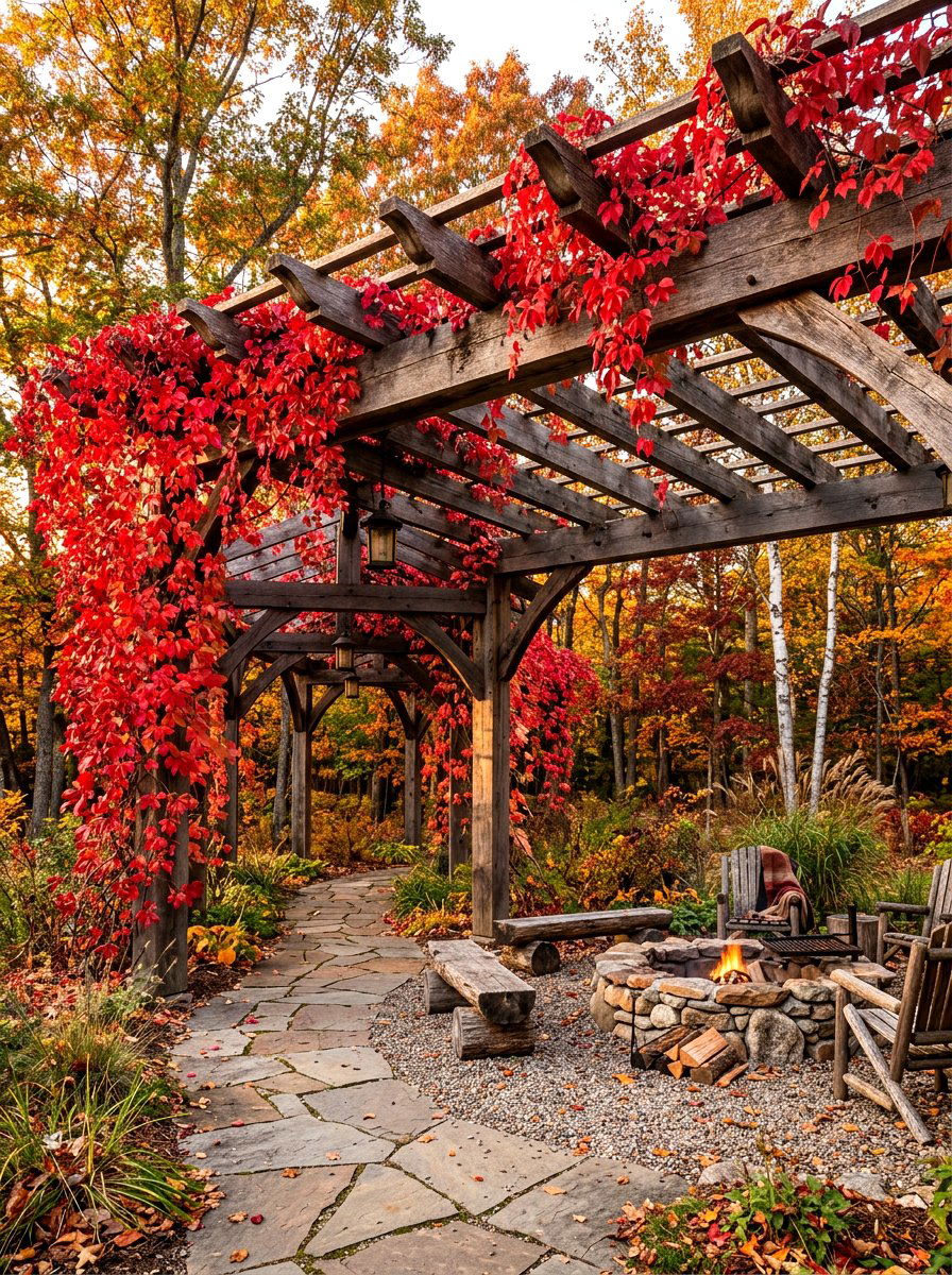 Virginia Creeper Pergola - 30 pergola plant ideas