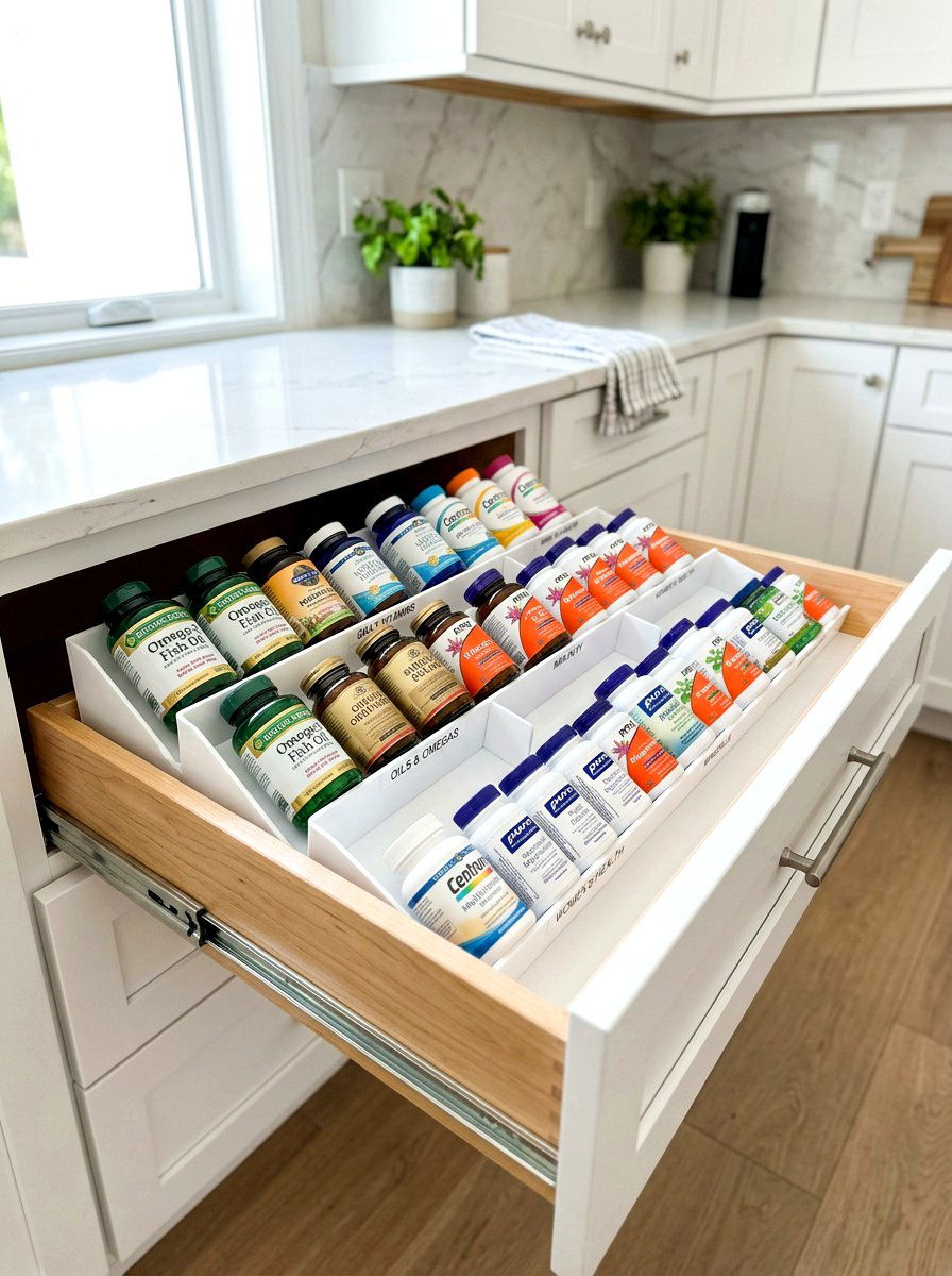 Vitamin Drawer Storage Tray - 30 organizing kitchen drawers ideas