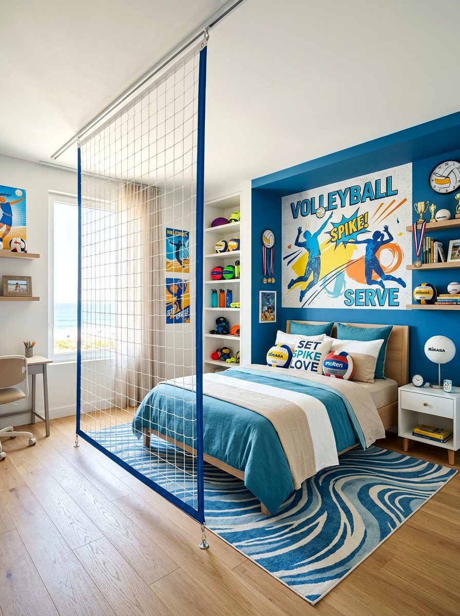 Volleyball Bedroom - 30 sports bedroom ideas