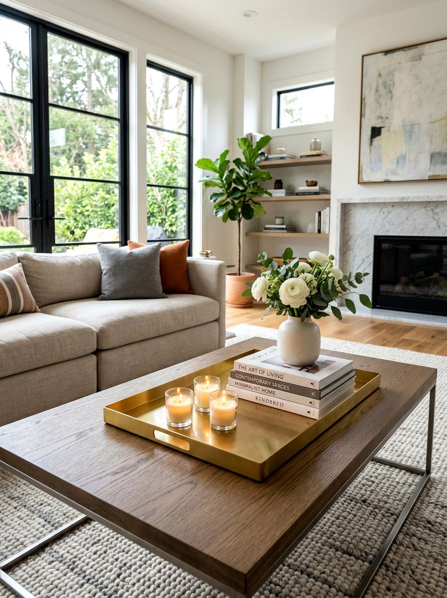 Votive Candles On Coffee Table Tray - 30 candle decor ideas