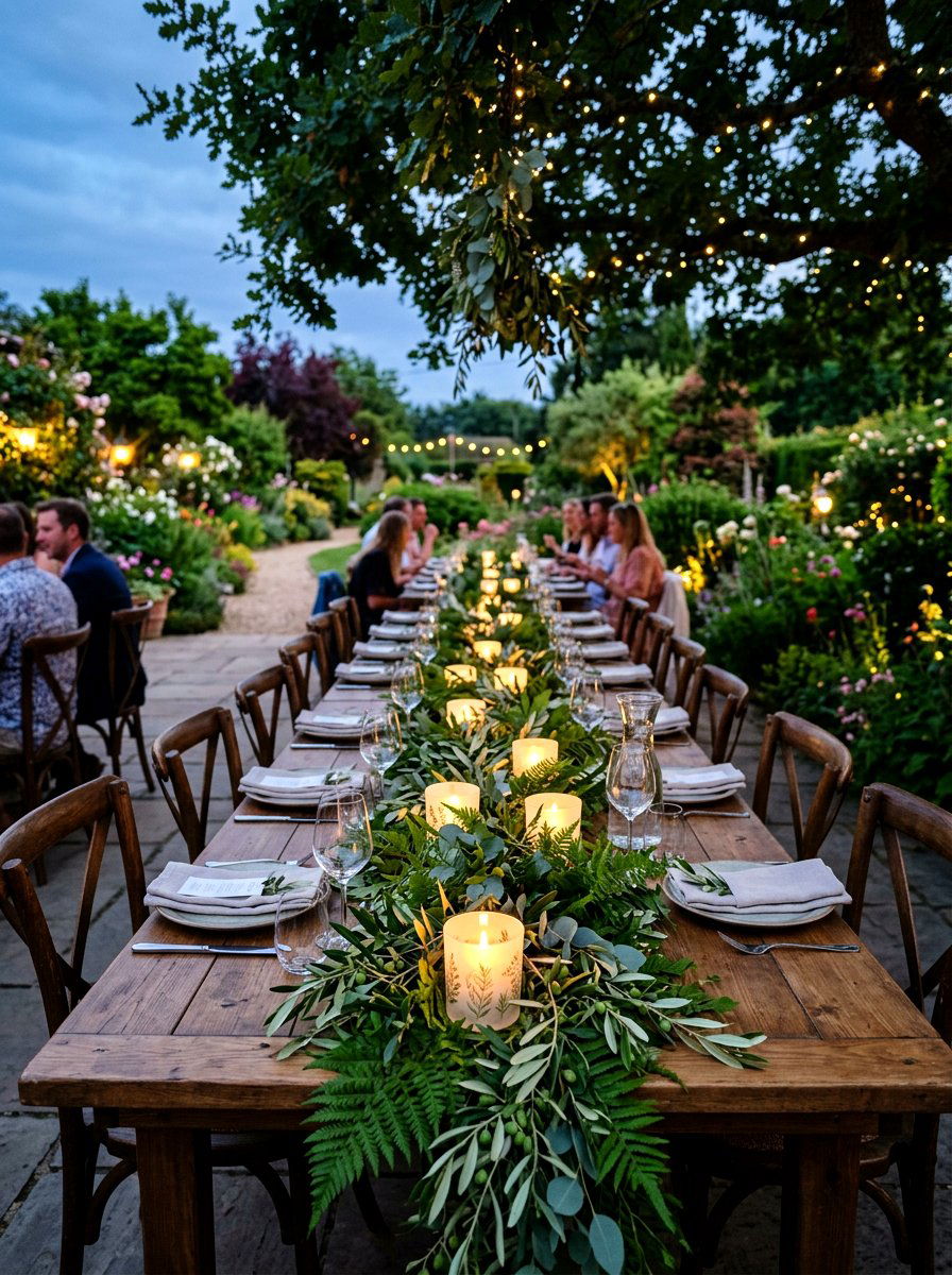 Votive Candles With Greenery - 30 candle centerpiece ideas