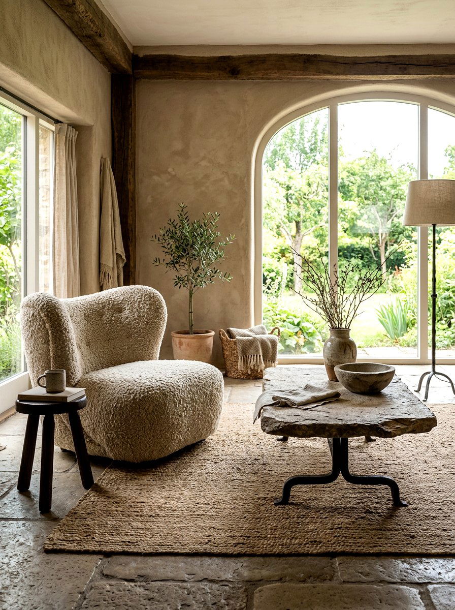 Wabi Sabi Boucle Space - 30 boucle living room ideas