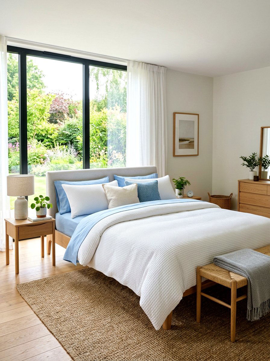 Waffle Weave Bedding - 30 bedscape styling ideas