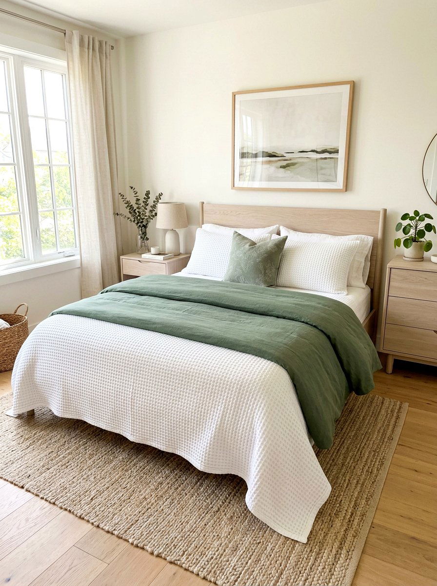 Waffle Weave Coverlet - 30 layered bed styling ideas