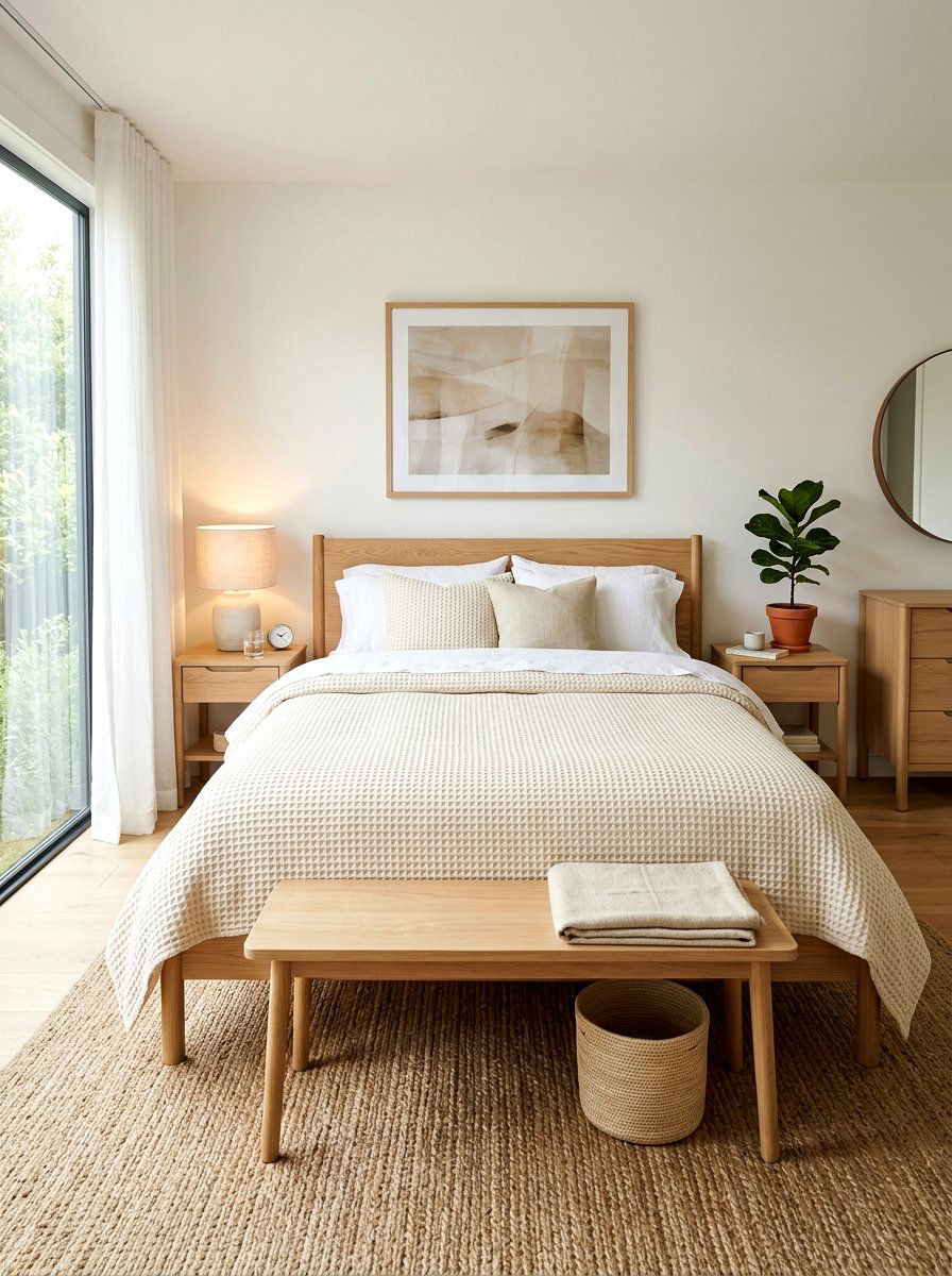 Waffle Weave Textured Bed - 30 cozy bedscape ideas