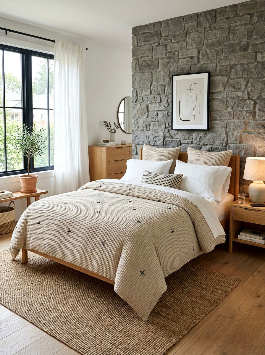Waffle knit bedding - 30 embroidered bedding ideas