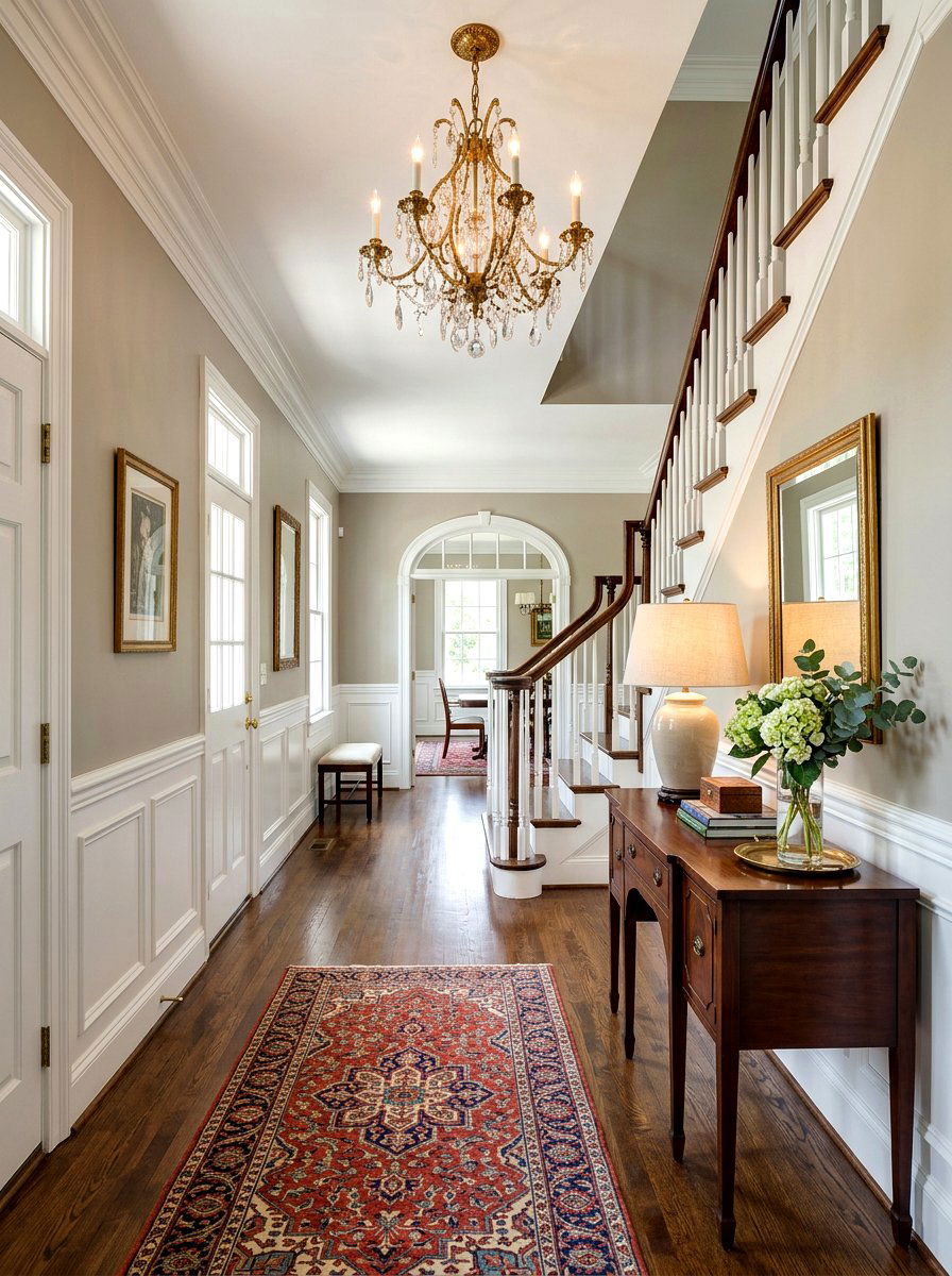 Wainscoting - 30 two story foyer ideas