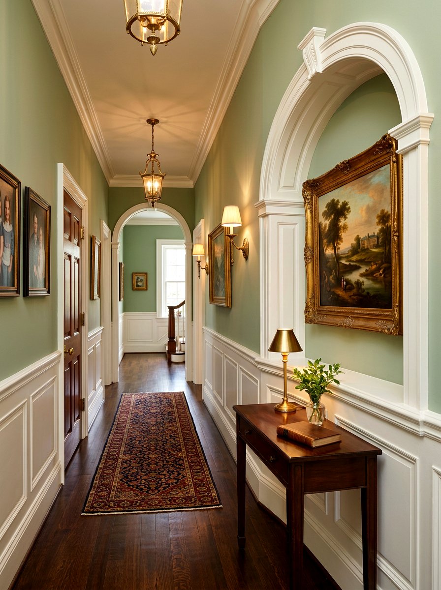 Wainscoting Integrated Niche - 30 built in hall niche ideas