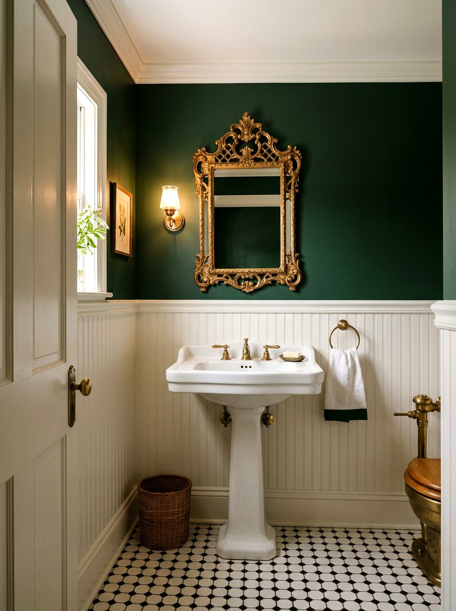 Wainscoting Powder Room - 30 tiny powder bath ideas