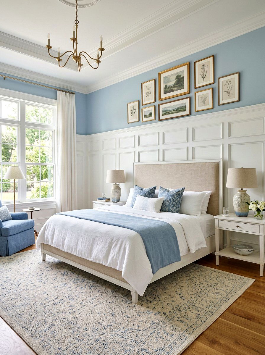 Wainscoting Wall Detail Bedroom - 30 old money bedroom ideas
