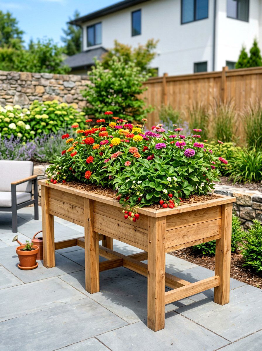 Waist High Elevated Raised Flower Bed - 30 raised flower bed ideas