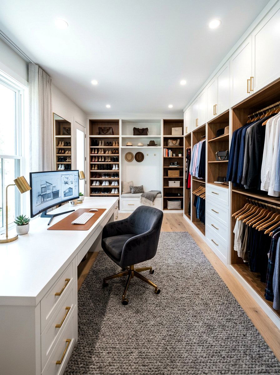 Walk In Closet Desk Setup - 30 cloffice ideas