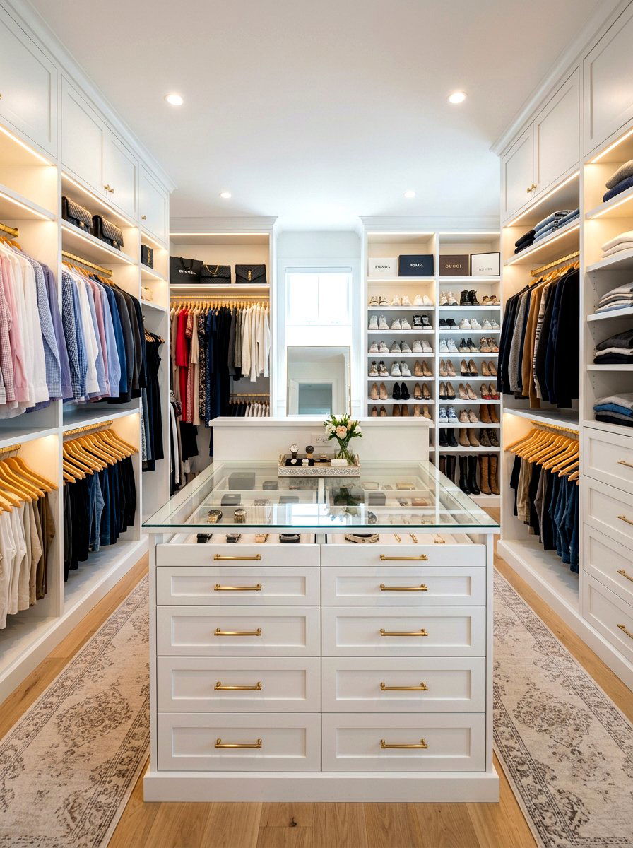 Walk In Closet Island Wall - 30 half wall zoning ideas
