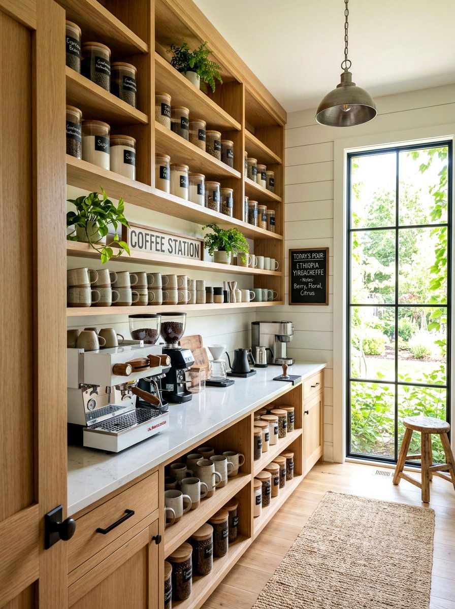 Walk In Coffee Station - 30 coffee nook pantry ideas