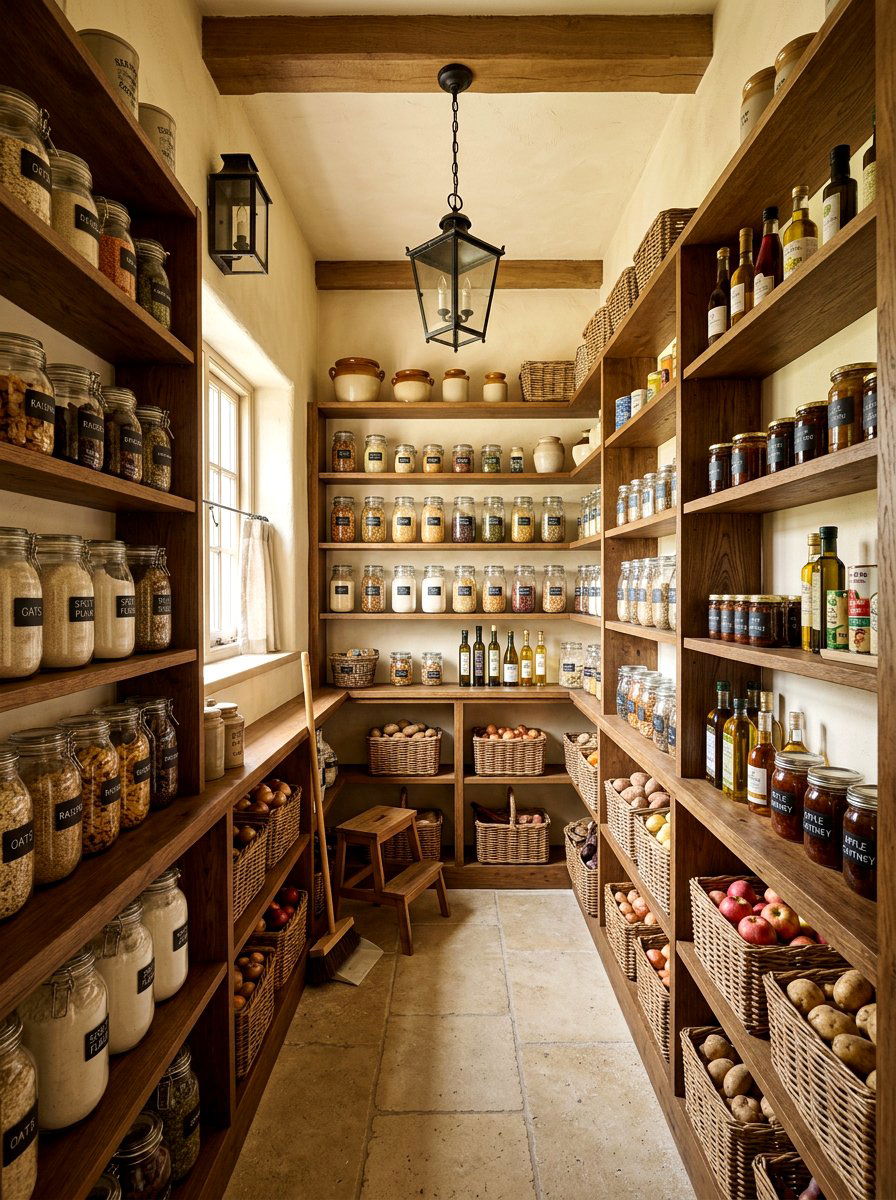 Walk In Larder - 30 English pantry kitchen ideas