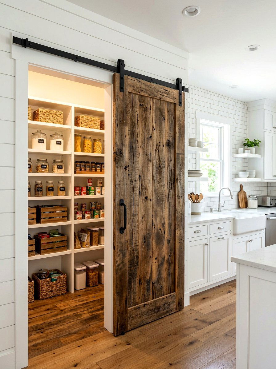 Walk In Pantry Barn Door - 30 farmhouse kitchen ideas