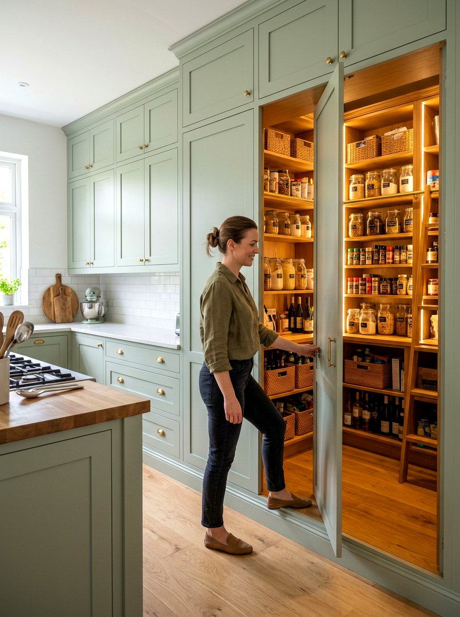 Walk In Pantry Hidden Behind Cabinetry - 30 concealed kitchen storage ideas