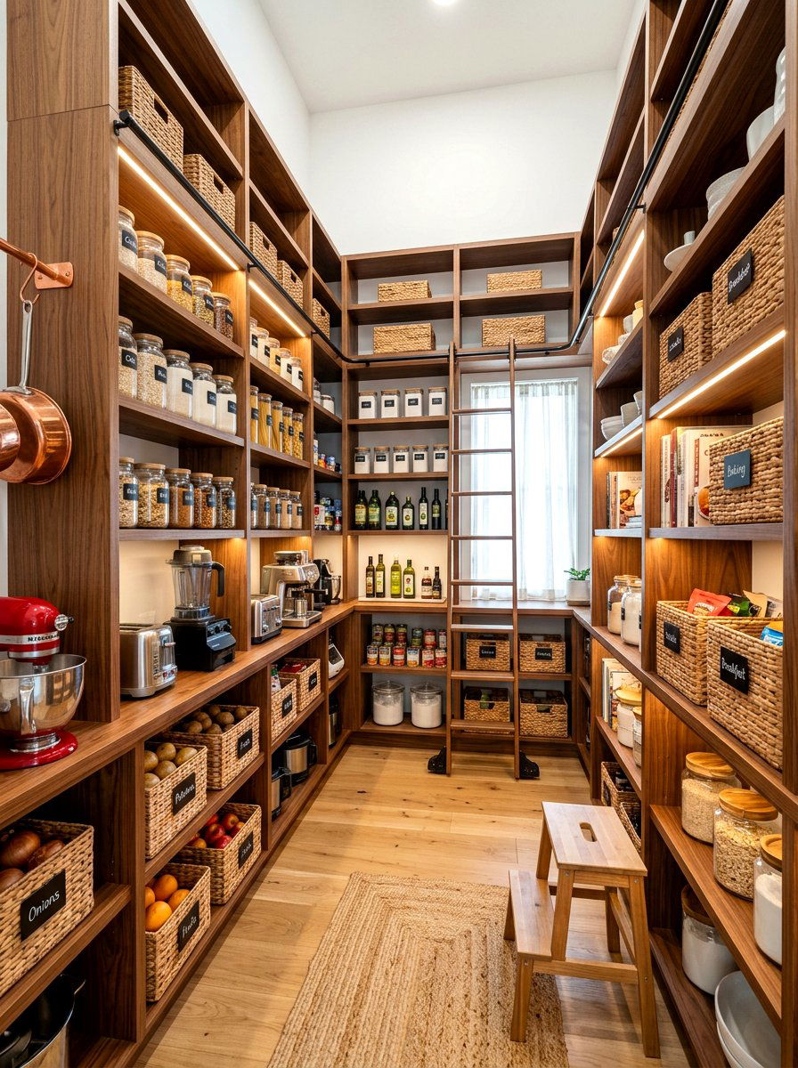 Walk In Pantry Shelving - 30 cabinet appliance storage ideas