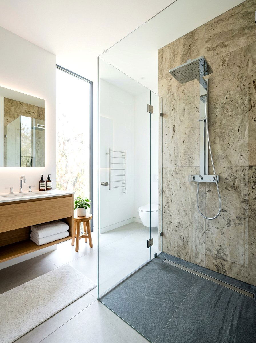 Walk In Shower - 30 boutique hotel bathroom ideas