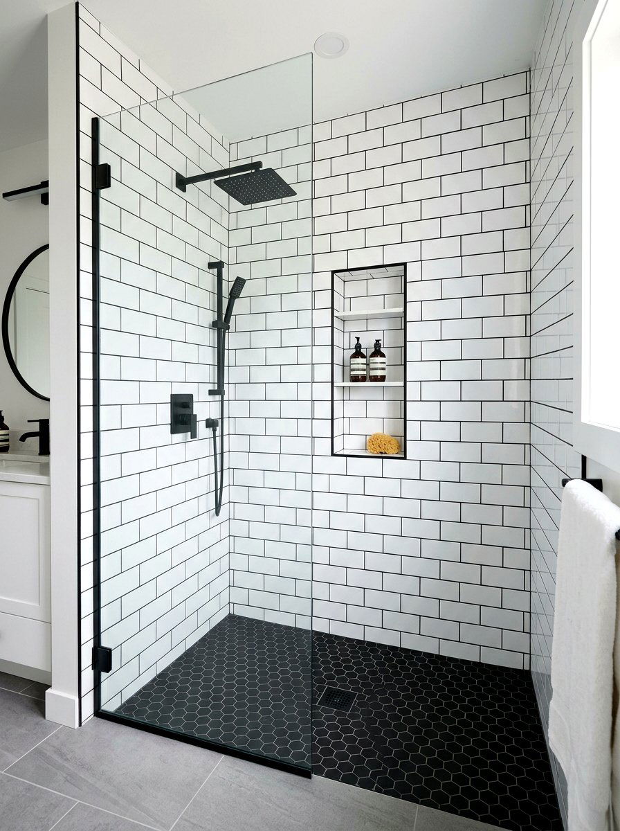 Walk In Shower Dark Grout - 30 dark grout bathroom ideas