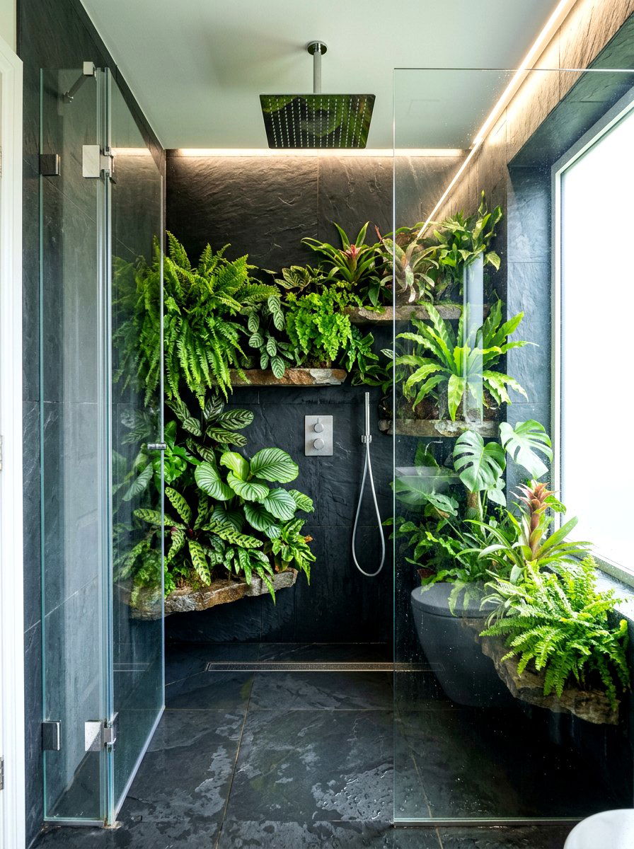 Walk In Shower Jungle - 30 bathroom jungle ideas
