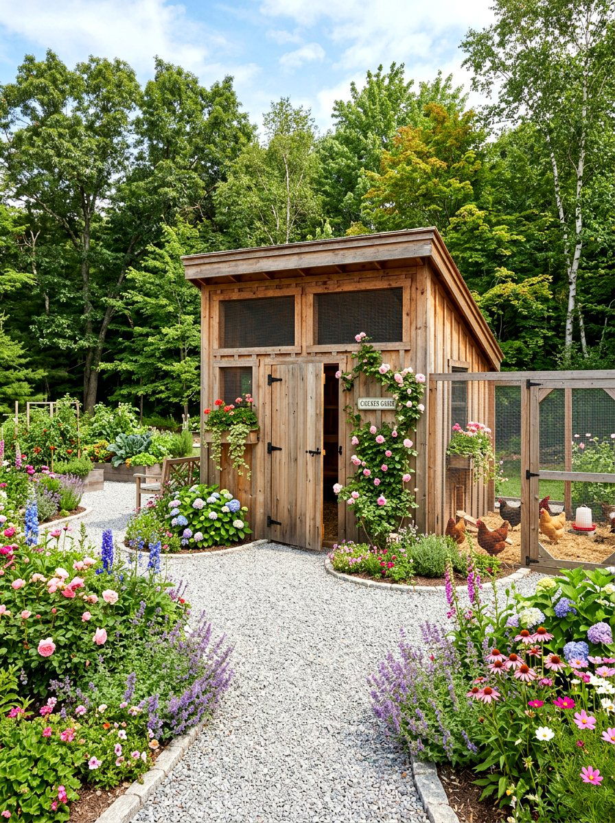 Walk in chicken coop garden - 30 backyard coop garden ideas
