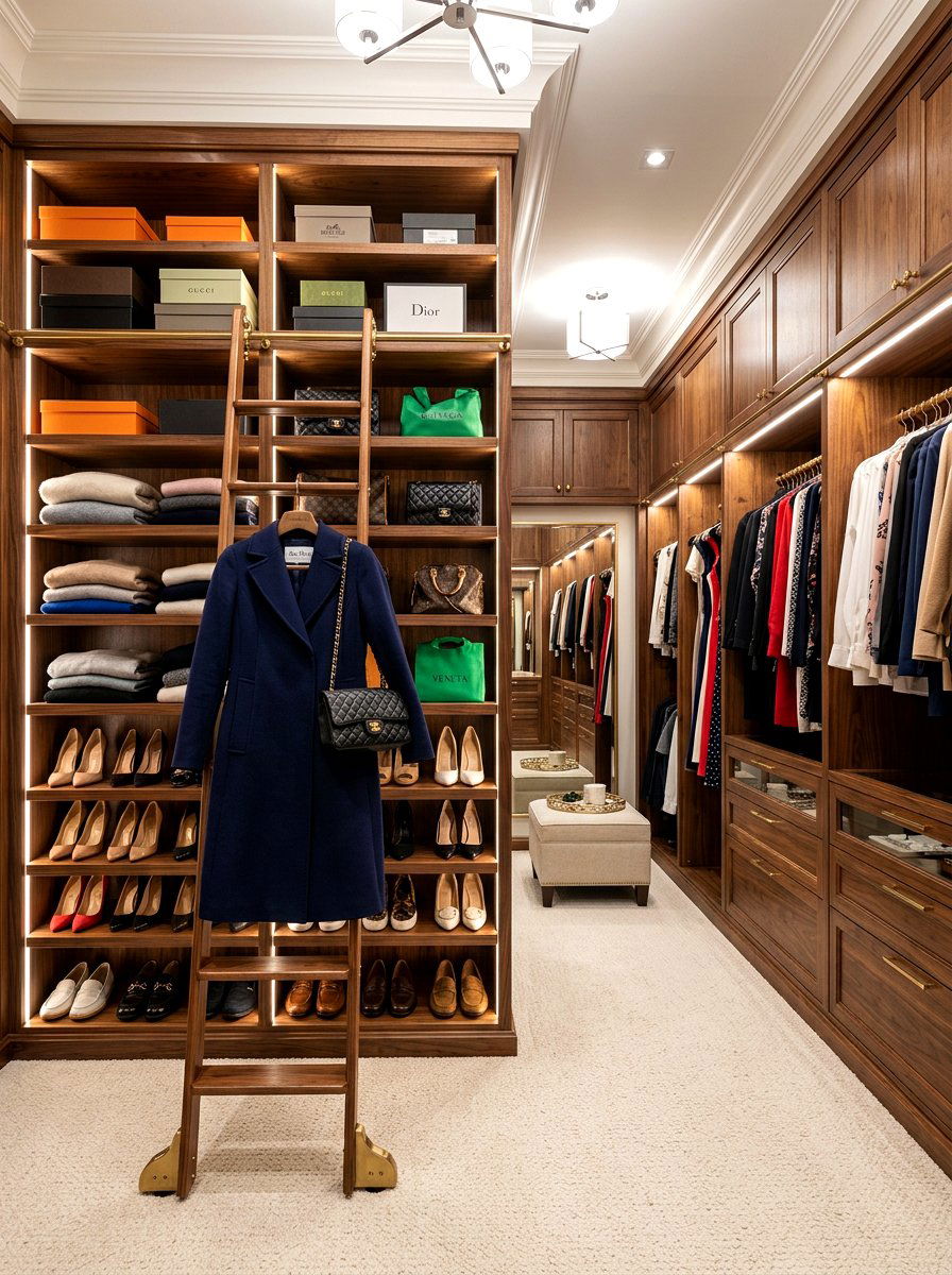Walk in closet ladder - 30 decorative ladder ideas