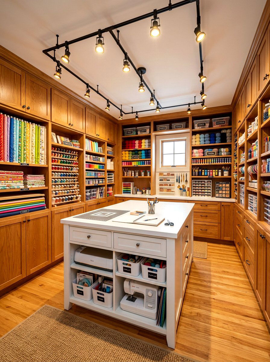 Walk in craft closet - 30 craft closet ideas