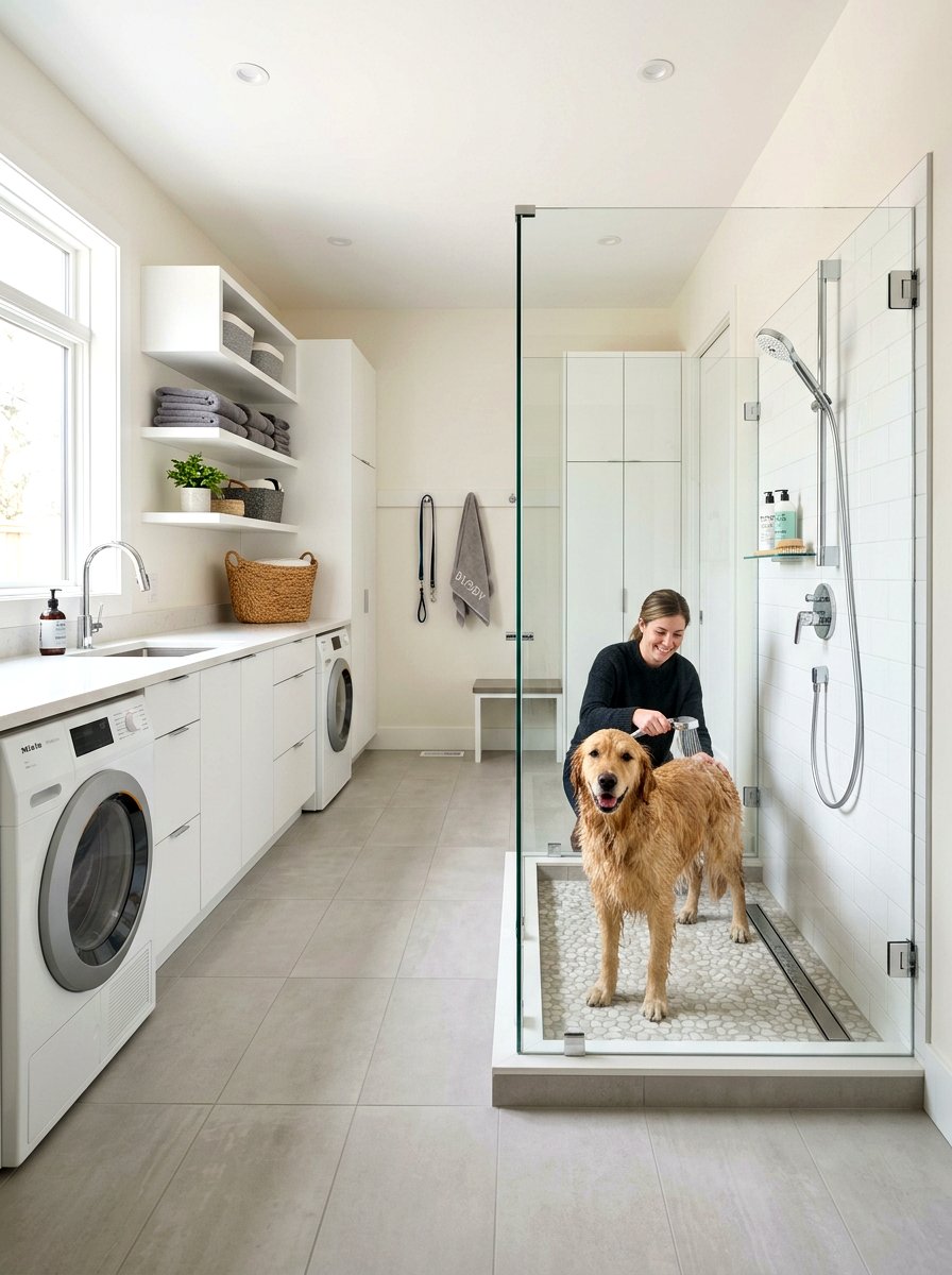 Walk in dog shower - 30 pet washing station laundry ideas